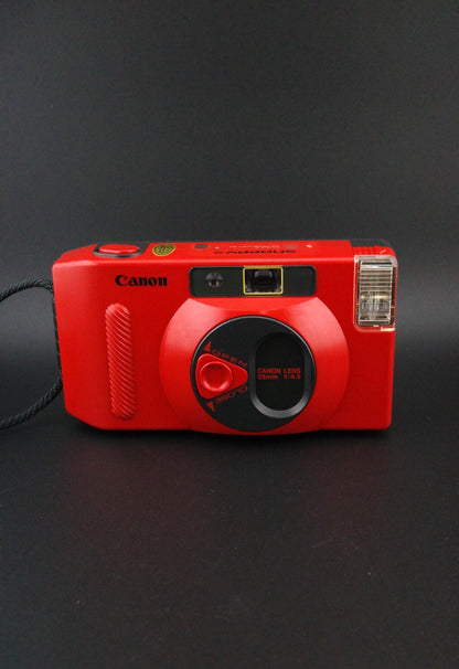 Canon Snappy S Red 35mm Point & Shoot Compact Film Camera Film Tested & Working