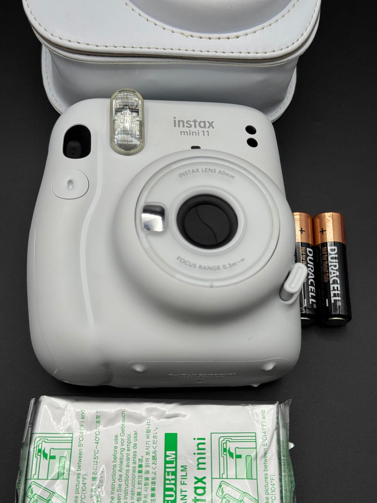 Fujifilm Instax Mini 11 Ice White Instant Camera + Case, Film & Batteries