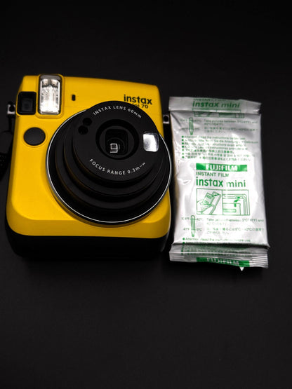 Fujifilm Instax Mini 70 Yellow Instant Film Camera + Film & Batteries - Working