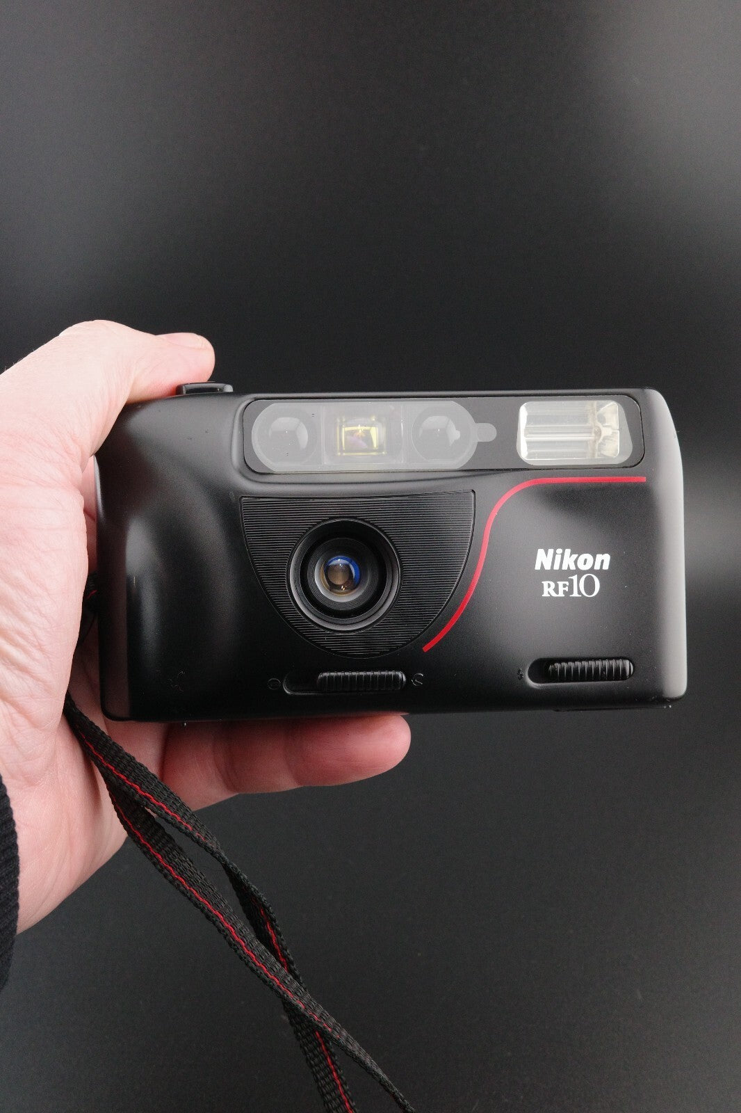 Nikon RF10 Vintage 35mm Film Camera + Batteries and Case - Film Tested & Working