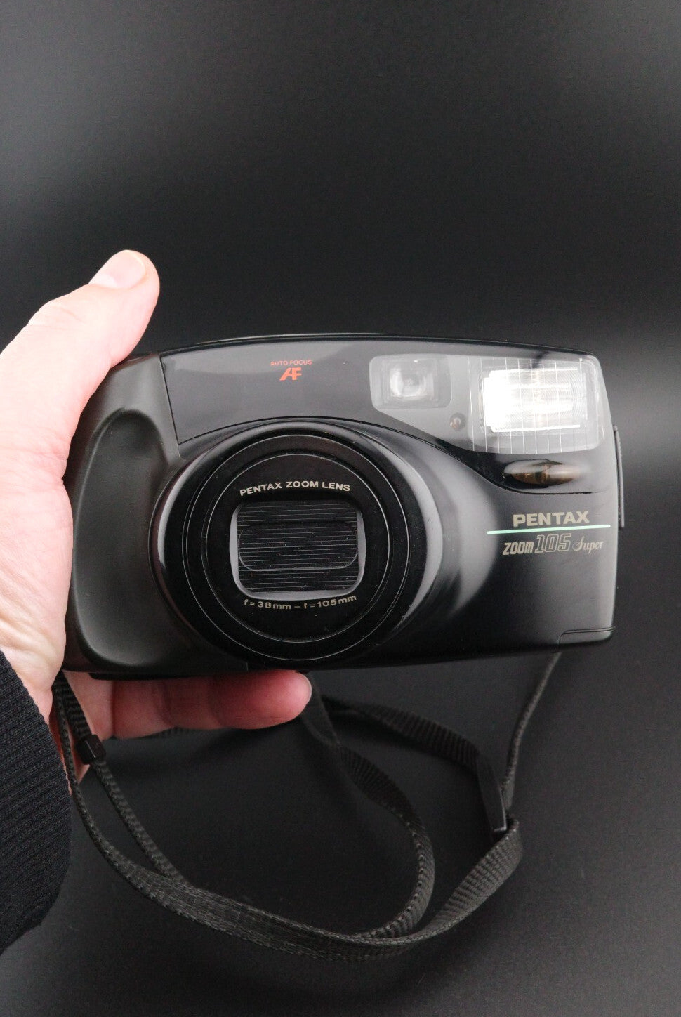 Pentax Zoom 105 Vintage 35mm Film Camera + Batteries - Film Tested & Working