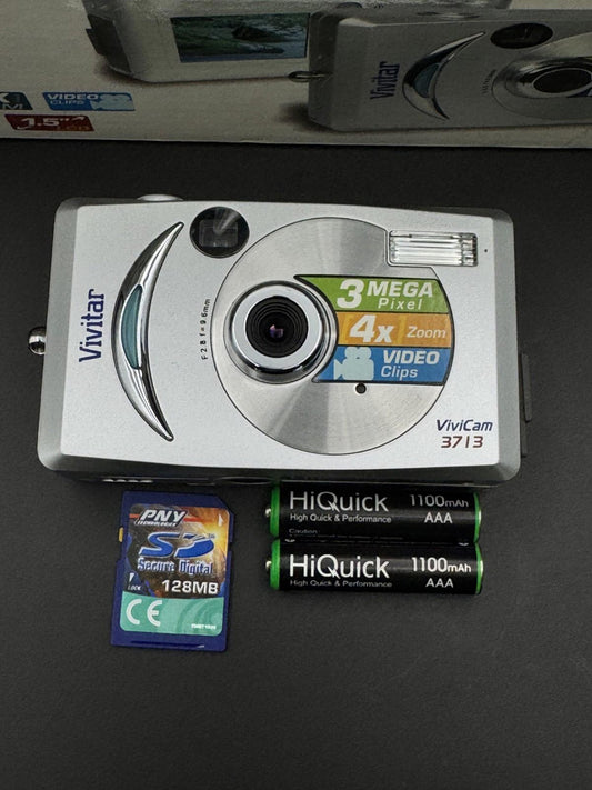 Fully Working & Boxed Vivitar Vivicam 3713 3MP Compact Digital Camera + SD Card