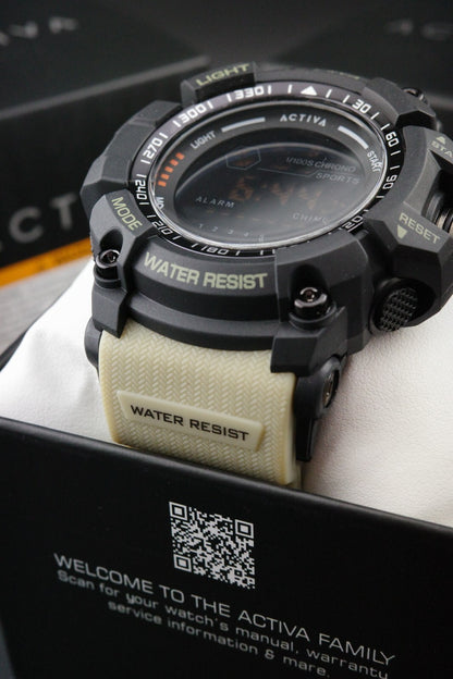Activa Strike X Invicta ACW8020-002 Men's Digital Watch 56mm Beige - New & Boxed