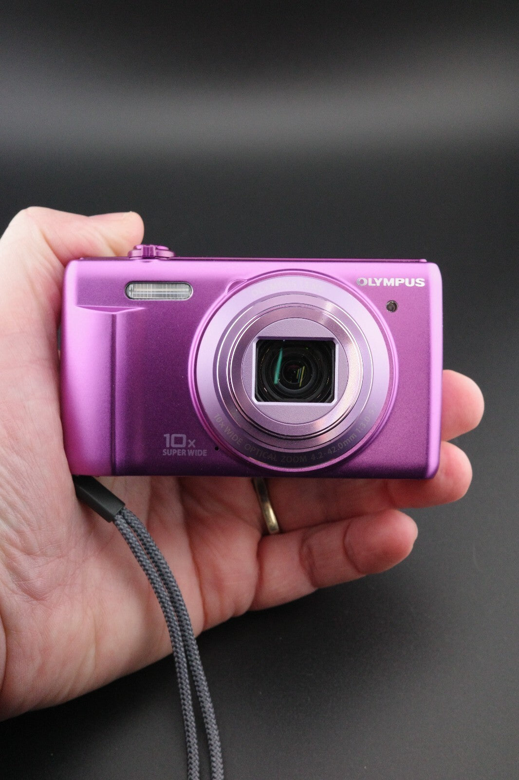 Olympus VR-350 Purple 16MP 10x Zoom Camera, New Battery & Charger Tested Working