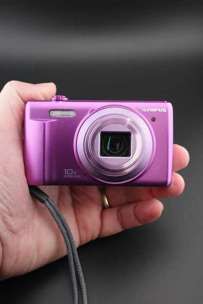 Olympus VR-350 Purple 16MP 10x Zoom Camera, New Battery & Charger Tested Working