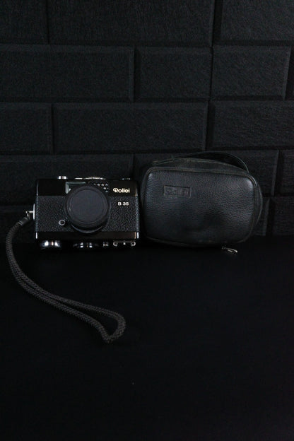Rollei 35 B 35mm Compact Camera Carl Zeiss Lens + Case - Film Tested & Working