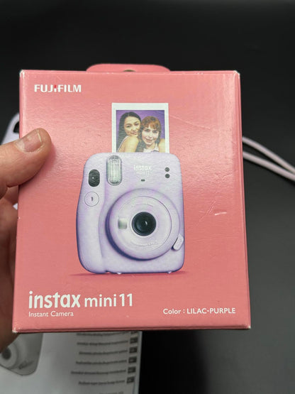 Boxed Fujifilm Instax Mini 11 Lilac Instant Camera + Film & Batteries - Working