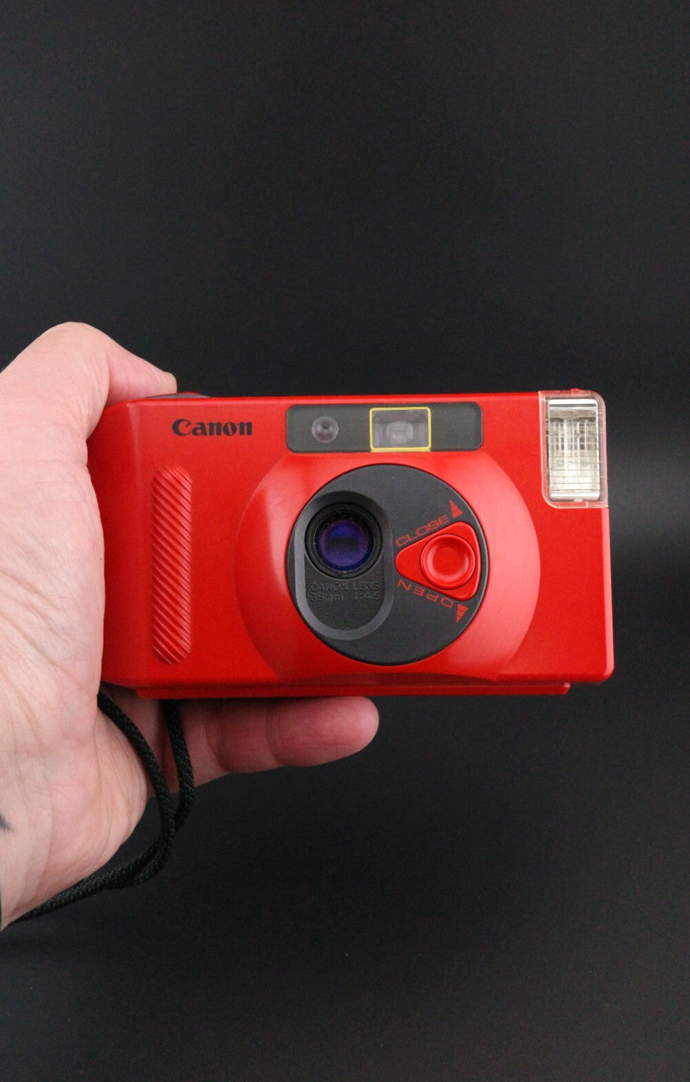Canon Snappy S Red 35mm Point & Shoot Compact Film Camera Film Tested & Working