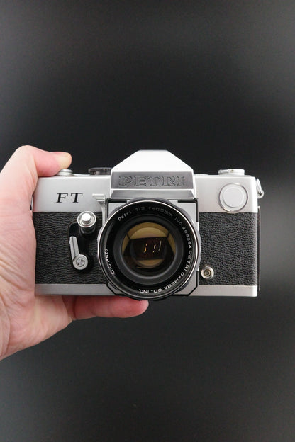 Petri FT Vintage 1960's 35mm SLR + Petri 55mm f/2 Lens Film Tested & Working