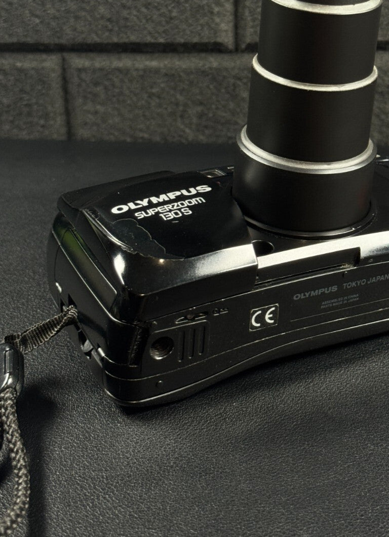 Olympus Superzoom 130 S 35mm Point & Shoot Compact Film Camera Tested & Working