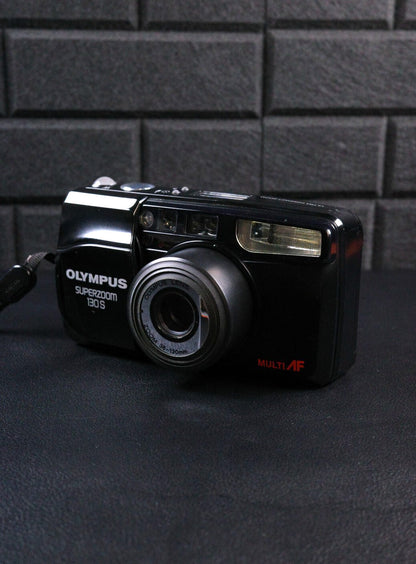 Olympus Superzoom 130 S 35mm Point & Shoot Compact Film Camera Tested & Working