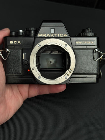Praktica BCA Electronic 35mm SLR Camera + Pentacon 70-210mm Lens - Working