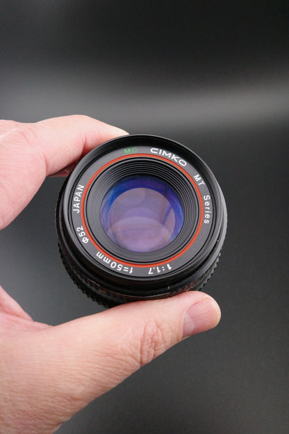Cimko MT Series 50mm f1.7 MC Lens Pentax K PK Mount Tested Clean Japan