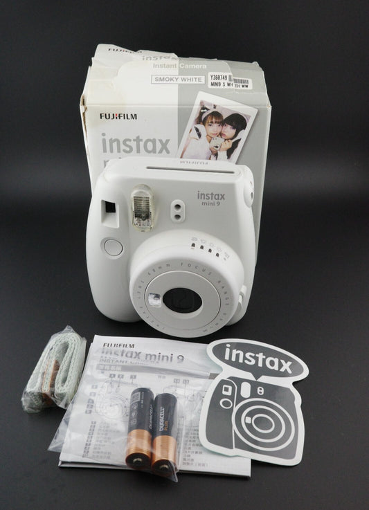 Instax Mini 9 White Instant Film Camera + Batteries - Tested & Working