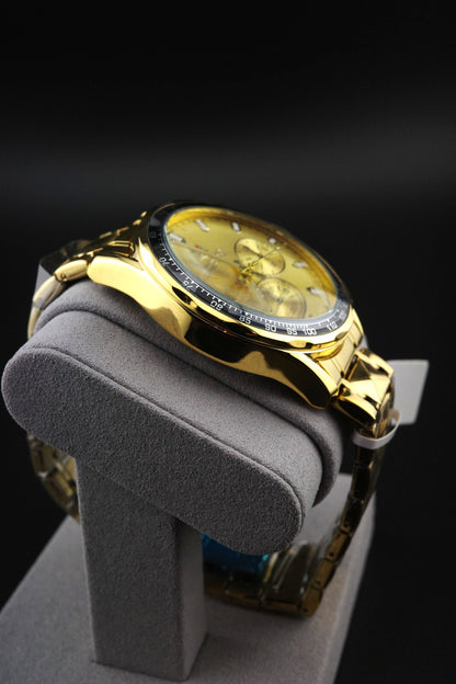 Montres Prestige MPW-0342 Men's Watch 44mm Gold S.Steel Quartz - New & Boxed