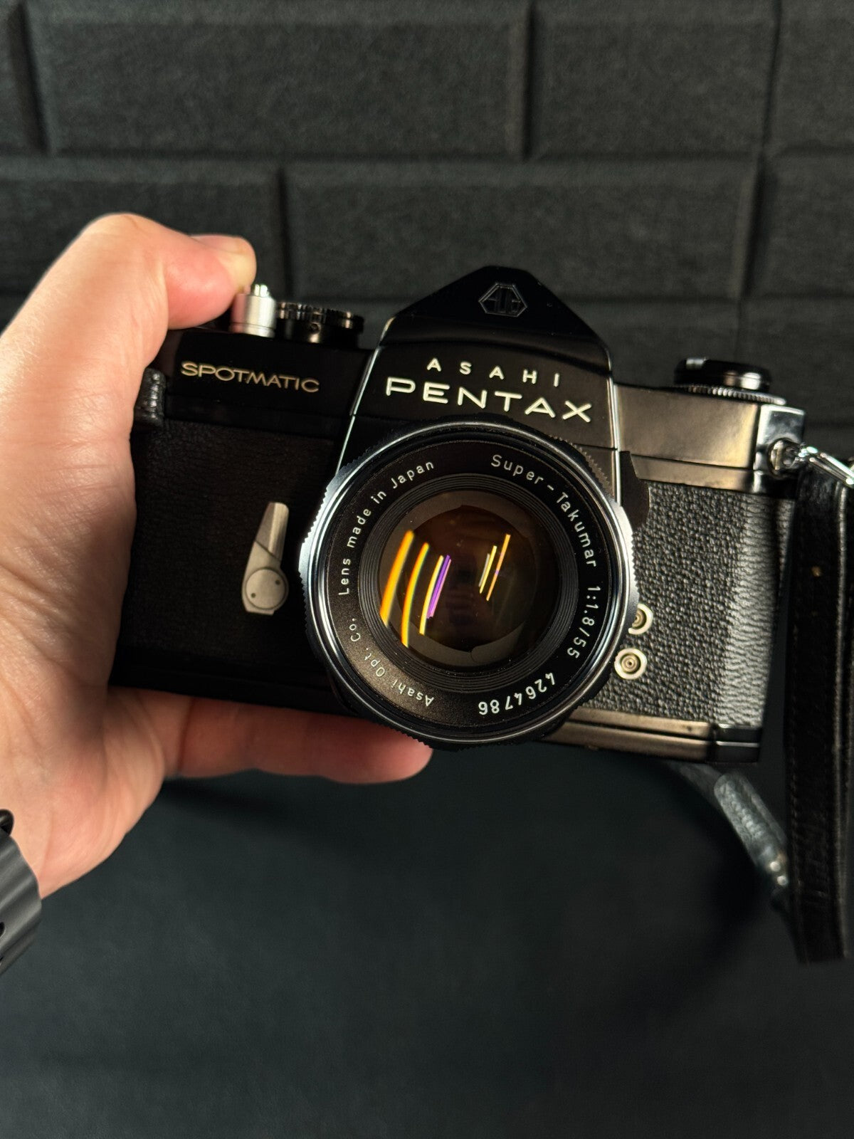 Asahi Pentax Spotmatic SP 35mm SLR Film Camera + Takumar 55mm 1.8 Lens - Working