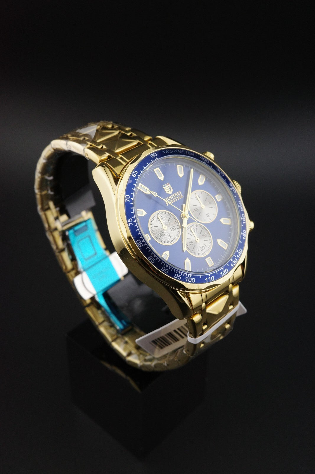 Montres Prestige MPW-0349 Men’s Watch 44mm Gold Blue Dial - Brand New & Boxed
