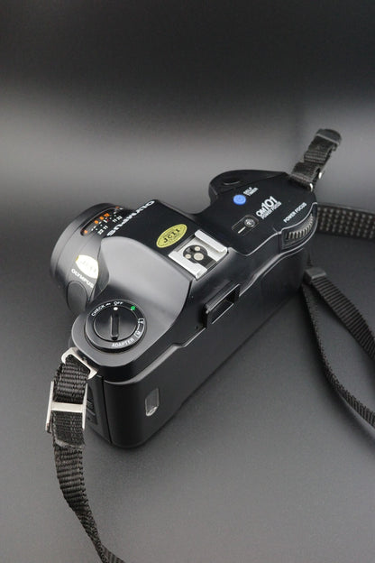Olympus OM101 Power Focus 35mm SLR Camera + 50mm f/2 Lens Film Tested &  Working