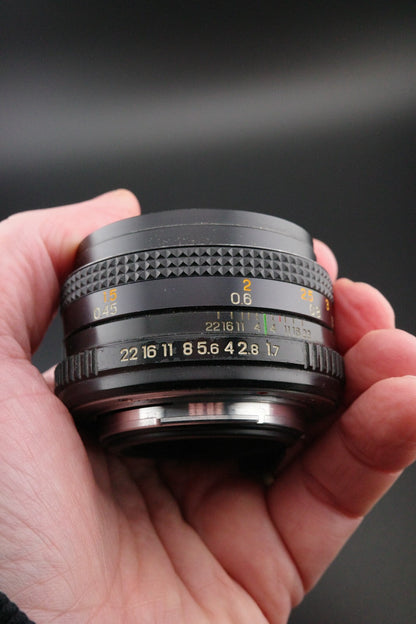 Cimko MT Series 50mm f1.7 MC Lens Pentax K PK Mount Tested Clean Japan