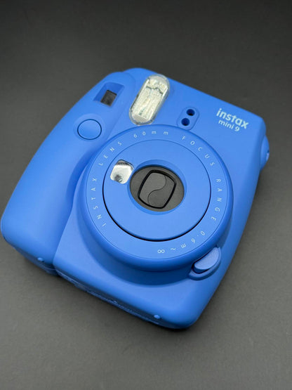 Boxed Fujifilm Instax Mini 9 Instant Camera Cobalt Blue + Film & Batteries