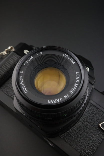 Cosina CT1G Vintage 35mm Film SLR Camera + 50mm 1:2 Lens - Tested & Working