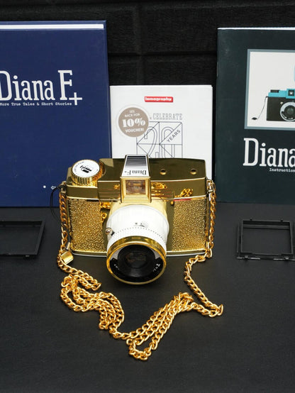 Lomography Diana F+ Limited Gold Edition 120 Film Camera - Boxed & Working