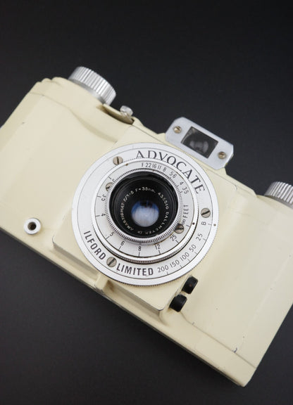 Ilford Advocate II Film Camera - White Enamel Die-Cast Aluminium -Read Details