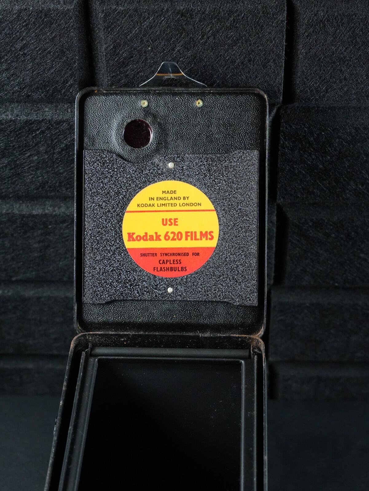 Kodak Brownie Flash III Vintage 1950's 127 Film Box Camera + Case - Working W541