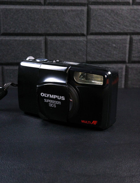 Olympus Superzoom 130 S 35mm Point & Shoot Compact Film Camera Tested & Working