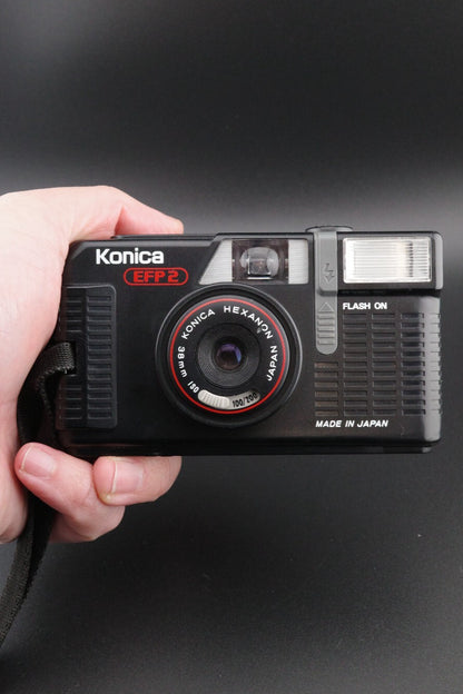 Konica EFP 2 Vintage 35mm Film Point and Shoot Camera - Film Tested & Working