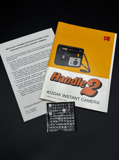 Vintage 1979 Kodak Handle 2 Instant Camera With Box & Manual - Untested