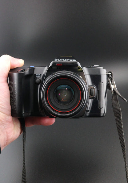 Olympus OM101 Power Focus 35mm SLR Camera + 50mm f/2 Lens Film Tested &  Working