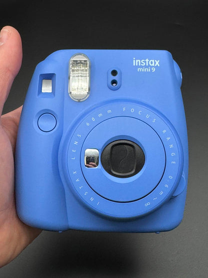 Boxed Fujifilm Instax Mini 9 Instant Camera Cobalt Blue + Film & Batteries