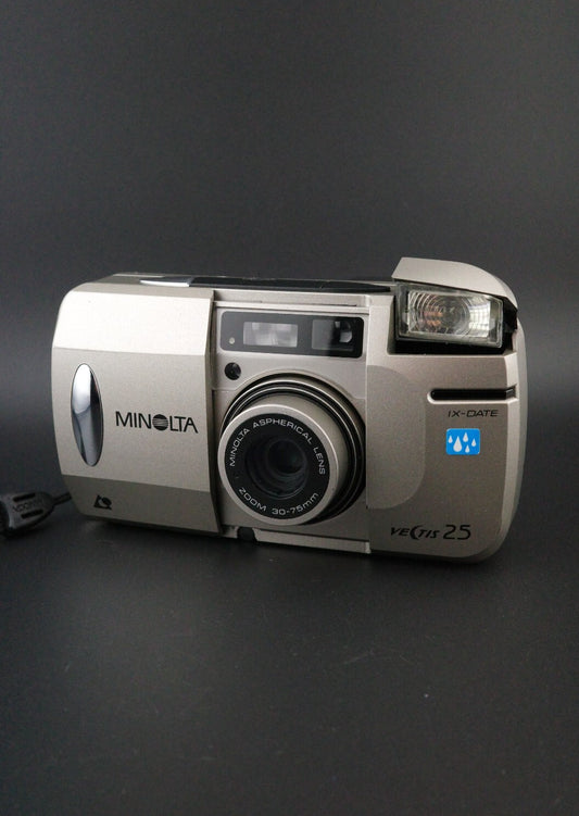 Minolta Vectis 25 APS Film Camera 30-75mm Zoom Tested & Working - Vintage 1990's
