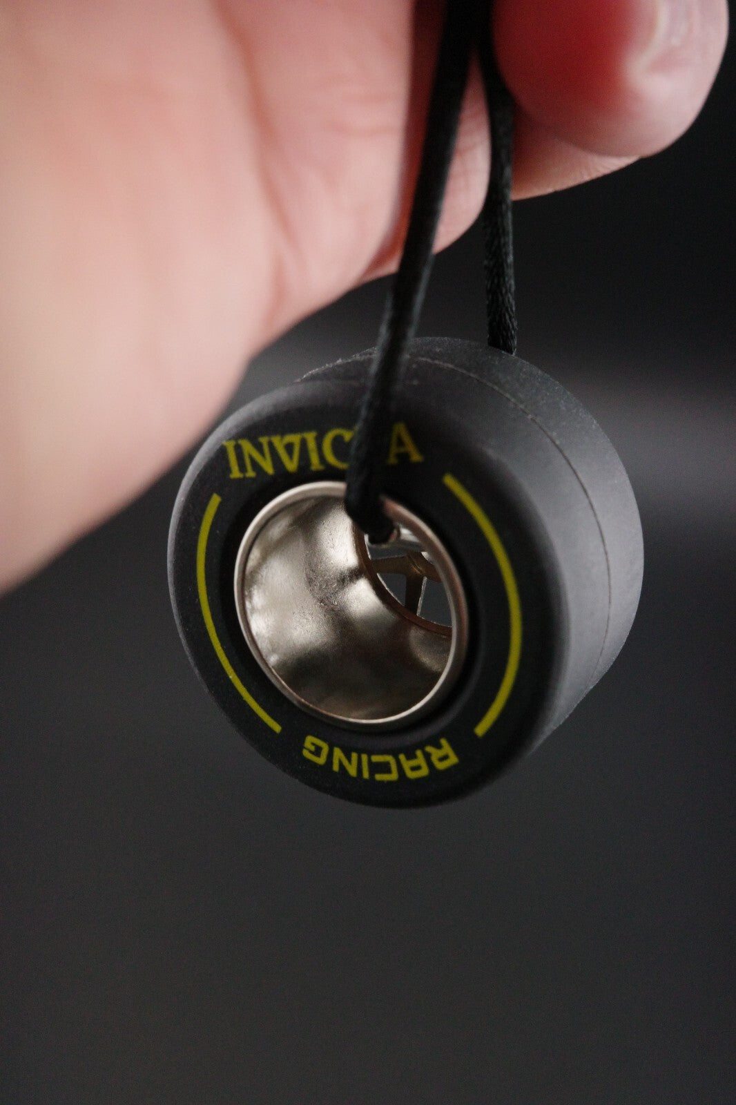 Invicta Racing Black & Yellow Rubber Tire Keyring Keychain - New