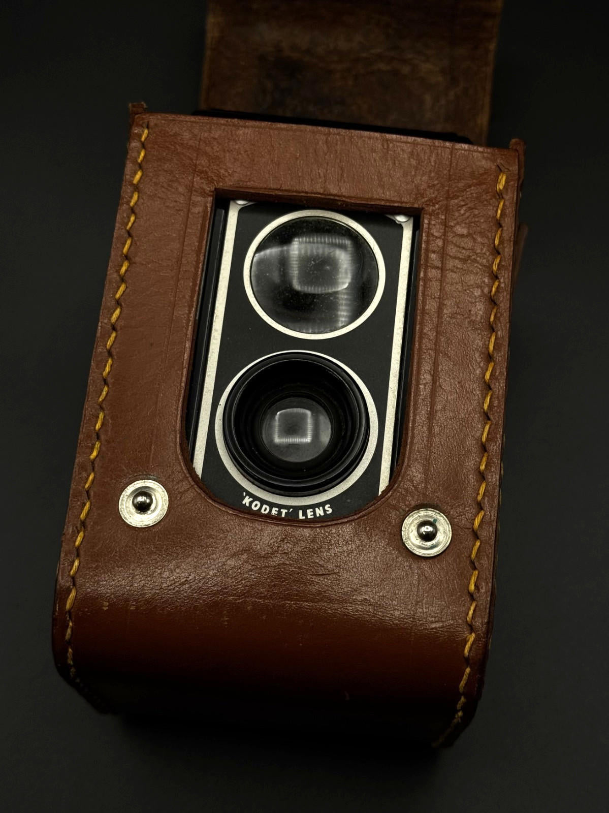 Vintage 1950s Kodak Duaflex II 620 Film Box Camera & Leather Case - Working