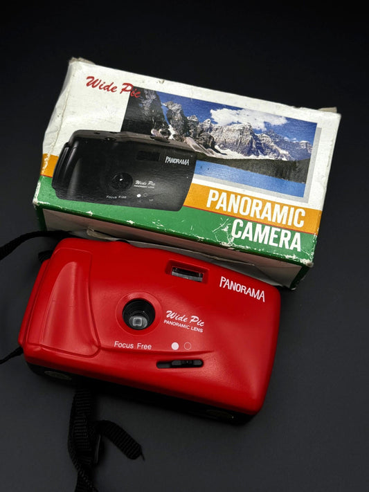 Vintage Panorama Wide Pic Panoramic Red 35mm Film Camera - Boxed & Fully Working