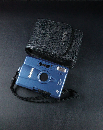 Canon IXUS AF Vintage 1990's Blue Compact APS Film Camera + Case Tested Working