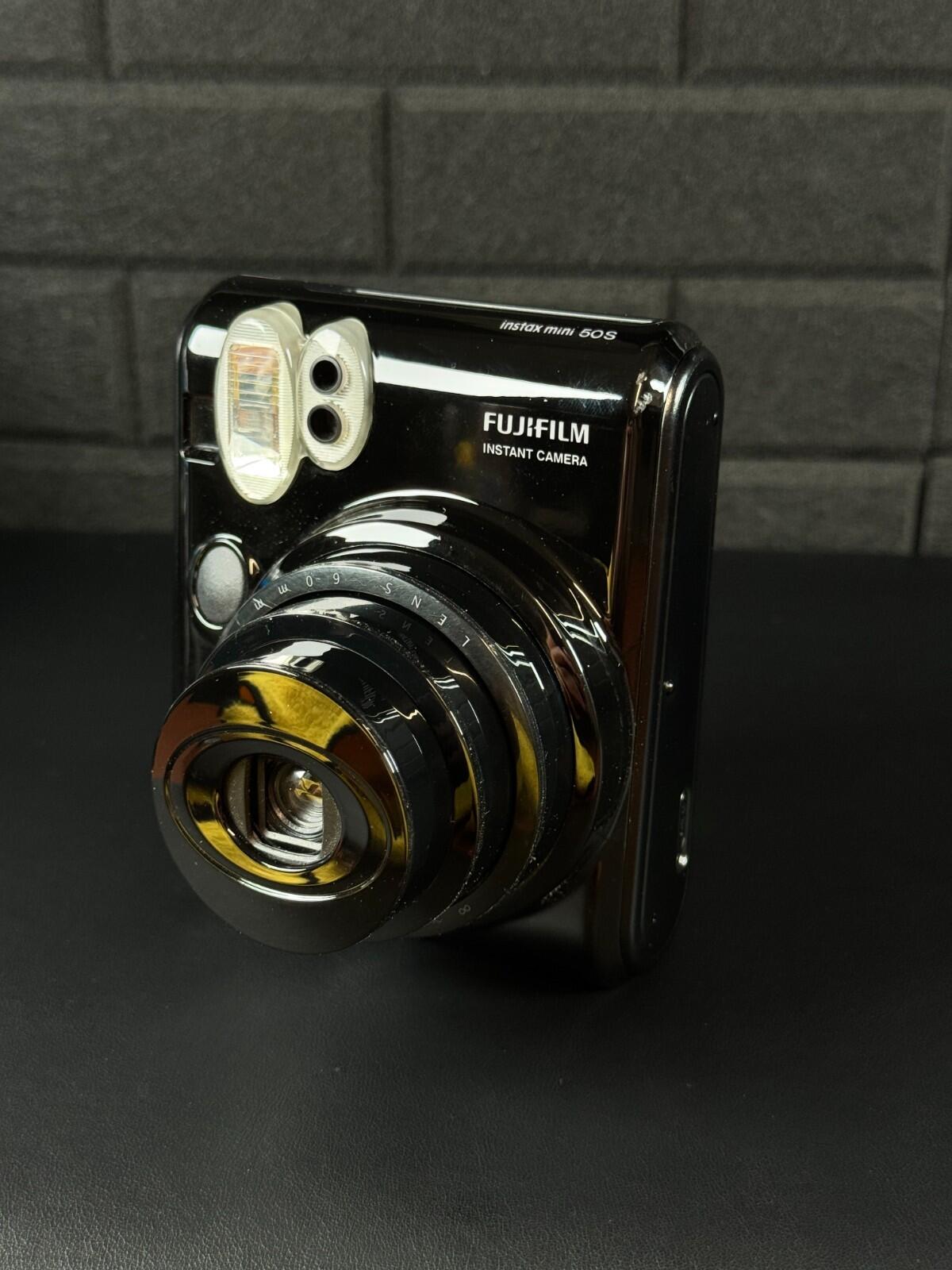 Fujifilm Instax Mini 50S Instant Film Camera - Piano Black - Tested & Working