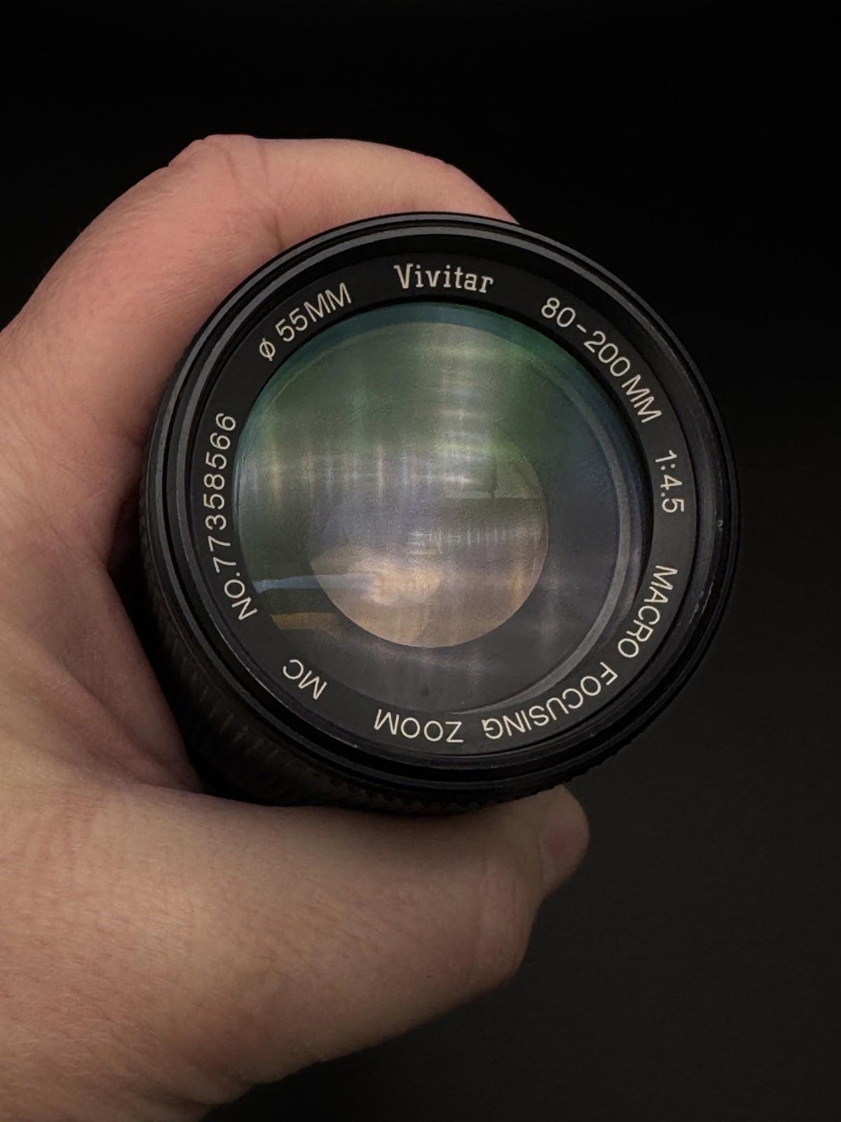 Vivitar 80-200mm f/4.5 MC Tele-Macro-Zoom Lens Canon FD Mount - Tested & Working