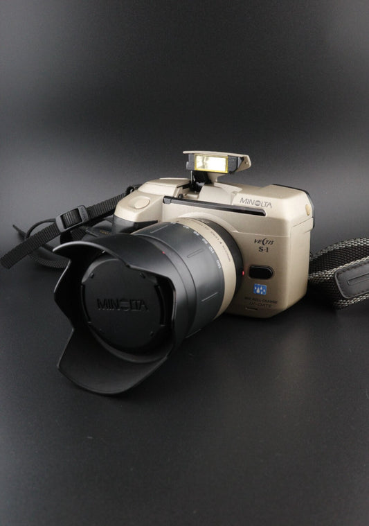 Minolta Vectis S-1 Vintage 1990's APS SLR + 25-150mm Lens - Tested & Working