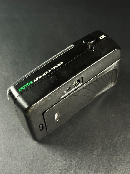 Halina Vision XMS 35mm Film Camera Motor Drive Auto Flash + Case - Working