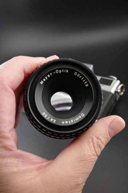 Praktica LB2 35mm SLR + Meyer Domiplan 50mm f2.8 M42 Film Film Tested & Working