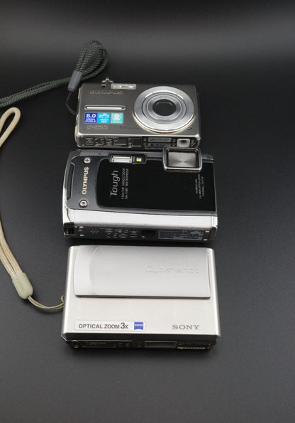 3 Digital Camera Joblot - Olympus & Sony - Faulty - Spares or Repair
