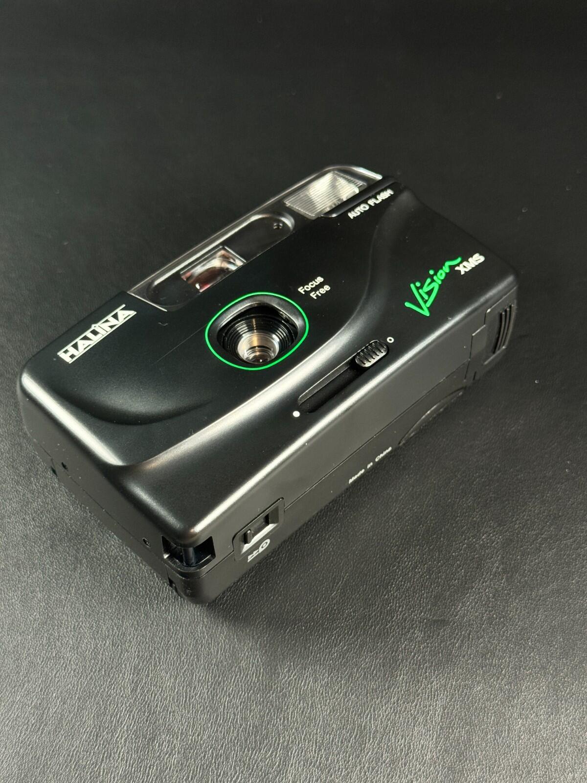 Halina Vision XMS 35mm Film Camera Motor Drive Auto Flash + Case - Working