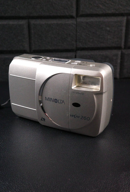 Minolta Vectis 260 IX-Date Vintage 1990's APS Film Camera - Tested & Working