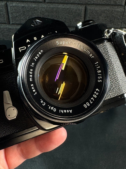 Asahi Pentax Spotmatic SP 35mm SLR Film Camera + Takumar 55mm 1.8 Lens - Working