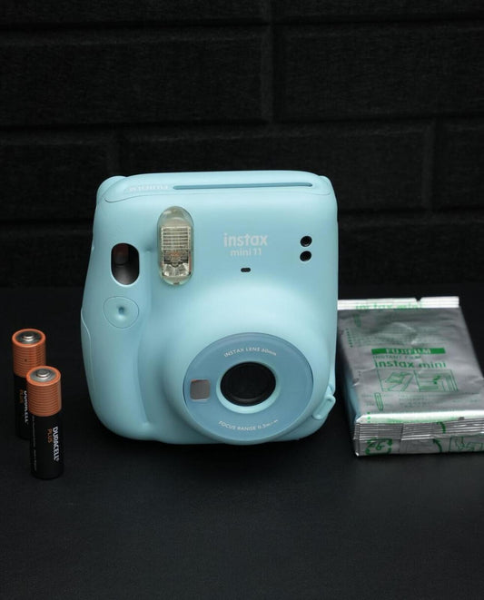 Fujifilm Instax Mini 11 Baby Blue Instant Camera + Film & Batteries - Working