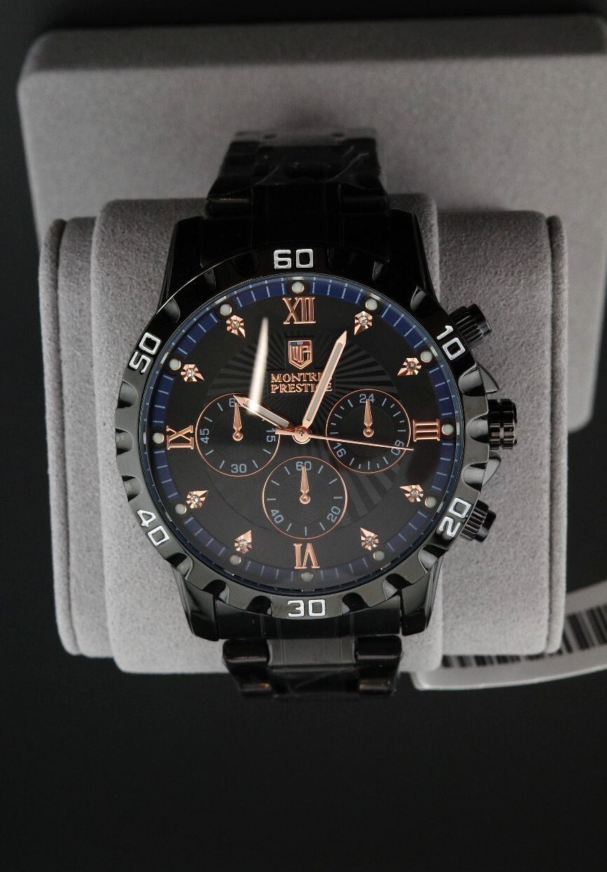 Montres Prestige Invicta MPW-0331 Men's 44mm Black Quartz Watch New Boxed
