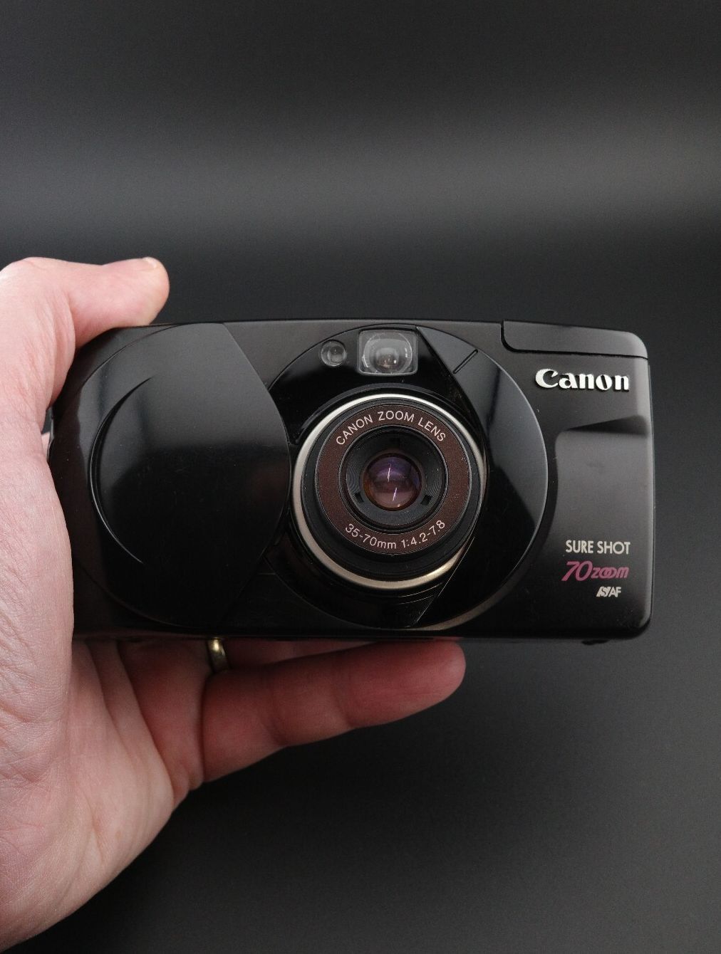 Vintage Canon Sure Shot 70 Zoom 35mm Film Camera - Winds, Fires - Faulty Flash